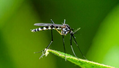 Naklejka premium Mosquito on leaf