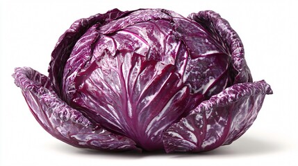 Obraz premium Vibrant Front View Red Cabbage Vegetable Isolated White Background