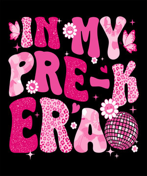 Make the Pre-k design the highlight of your child's wardrobe. This playful and energetic design is perfect as a first day of Pre-k design for 1st day