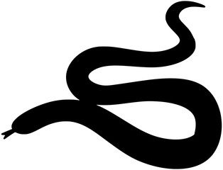 Black Racer Snake Silhouette Vector Shadow Illustration