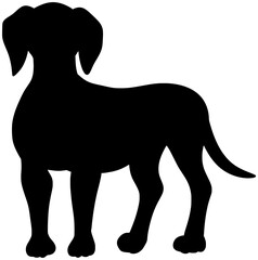 American Foxhound Dog Silhouette Vector Shadow Illustration
