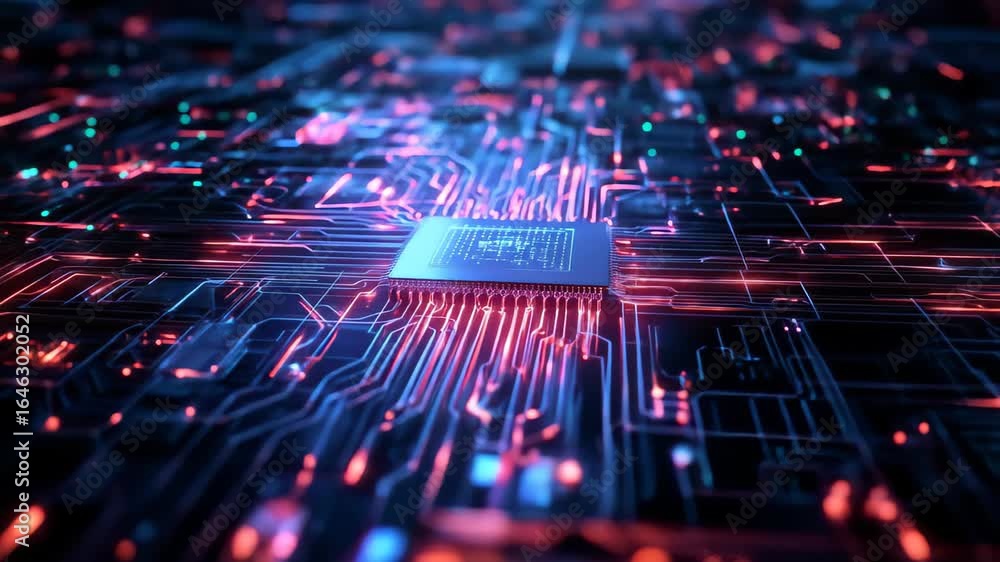 Poster cutting-edge technology circuit board digital realm visual representation futuristic environment abs