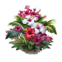 Obraz premium bouquet of hibiscus flowers isolated