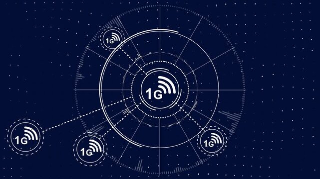 high speed 1G symbols appears. 4K+ 3D animation concept.