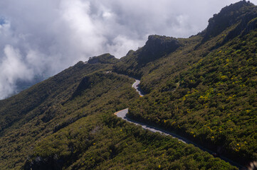 Road above the clouds. Madeira, Portugal.
