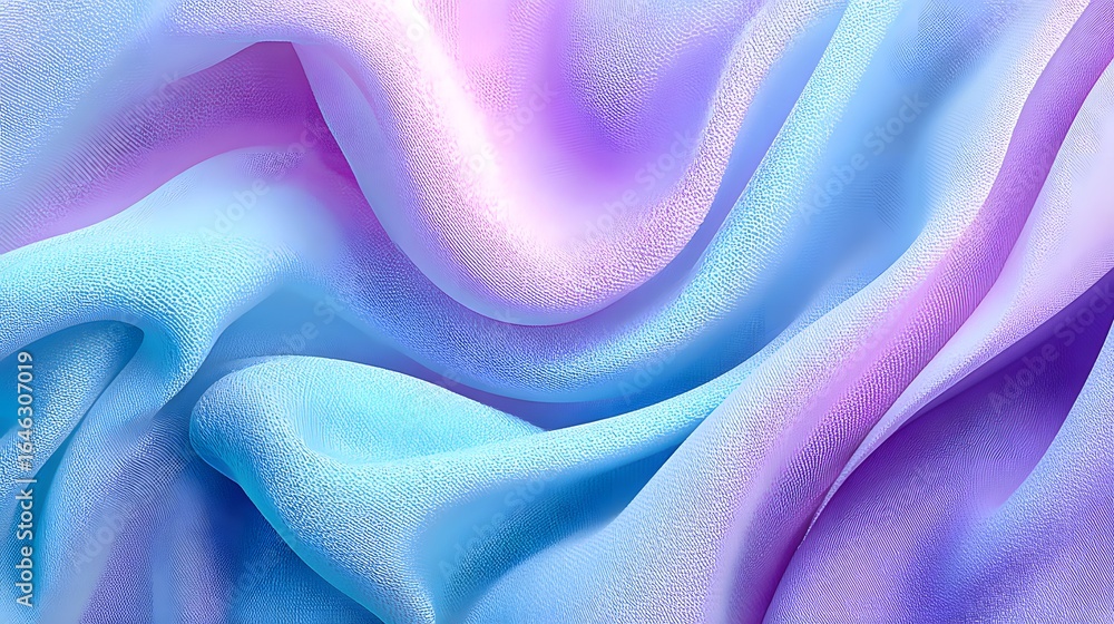 Poster close-up view of a soft, flowing fabric with a delicate ombre effect.