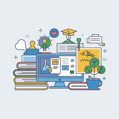 illustrations vector icon for DIGITAL marketing Economy business tools and info graph electronic charts with data analysis 
