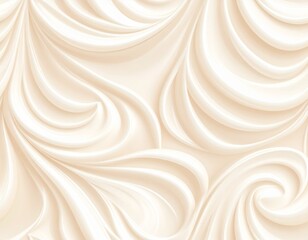 Fototapeta premium Swirled Ivory Cream Texture on Warm Beige Background, Luxury Organic Skincare Seamless Pattern