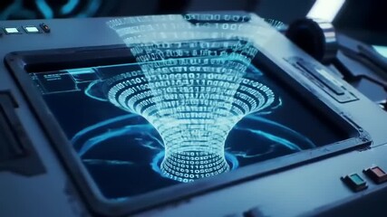 Digital Vortex with Futuristic Interface. - Powered by Adobe