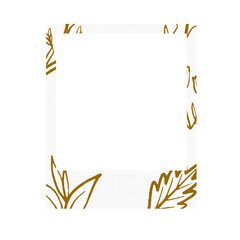 decorative artistic polaroid photo frame border, on transparent background
