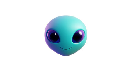 Cute alien emoji in teal-purple gradient with friendly eyes