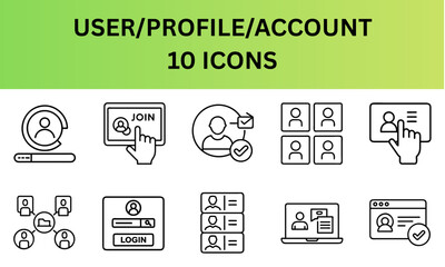 User profile account icons in minimalist design