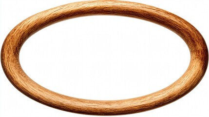 Circular Wooden Frame Isolated on White Background for Design Projects