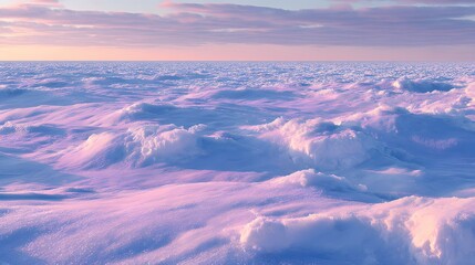 Fototapeta premium A vast expanse of frosted ice at dawn.