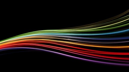 Multicolored, flowing lines on a black background.