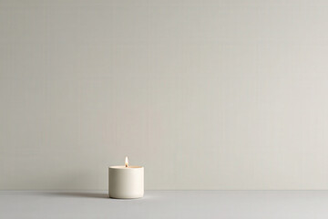 minimalist atmosphere of christmas in usa is beautifully captured featuring single lit candle on simple table