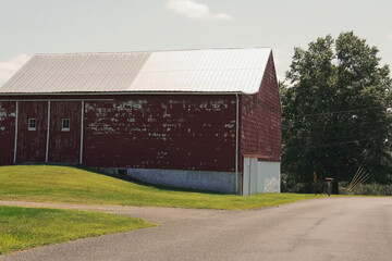 Red Barn Near Country Lane