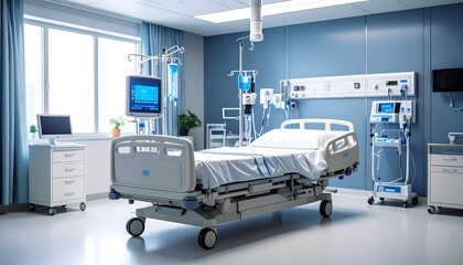 Modern hospital room with medical equipment (1)