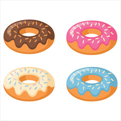 Donuts set vector illustration flat design