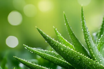 Aloe Vera with Water Droplets