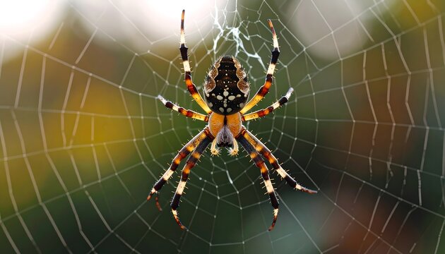 Spiderweb Garden Spider Closeup. - Powered by Adobe