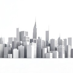 Monochromatic city skyline