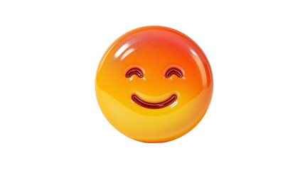 Fototapeta premium Winking face emoji in vibrant orange-yellow gradient, glossy finish