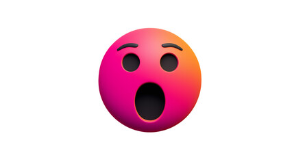 Fototapeta premium Surprised face emoji with bold pink-orange gradient, open mouth