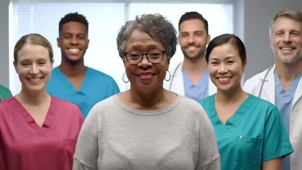 Diverse medical team smiling portrait. - Powered by Adobe