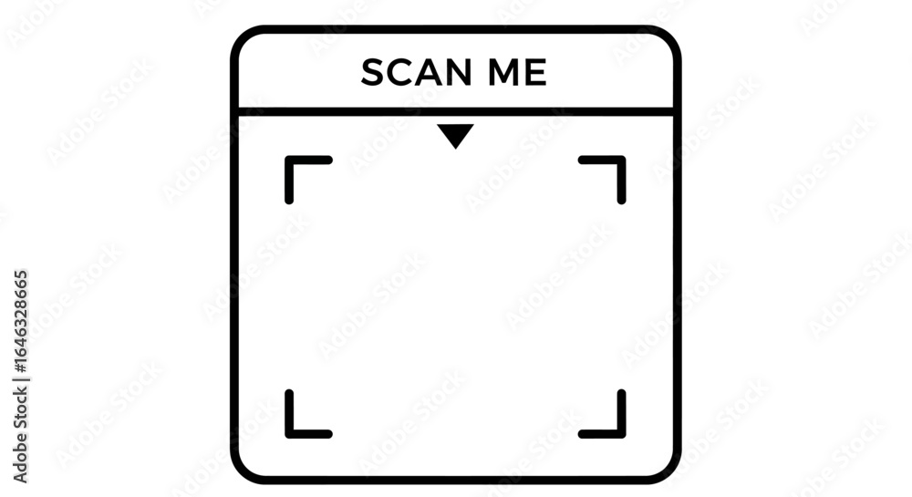 Poster scan me simple outline icon for digital interaction and user engagement, modern interface