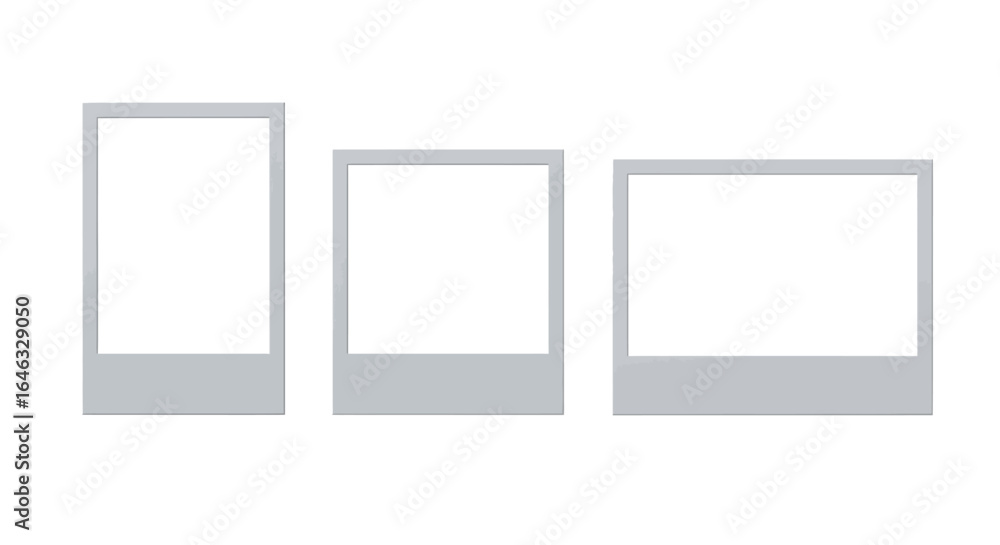 Poster blank photo frames isolated on a white background, perfect for adding custom images and design