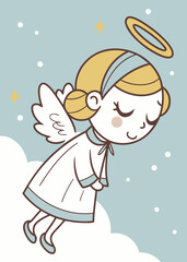 Adorable Minimalist Christmas Angel
