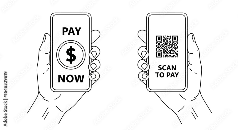 Poster mobile payments secure digital transactions with qr code scanning and online banking