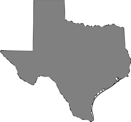 Fototapeta premium Texas, USA map in outline style, black color , gray color