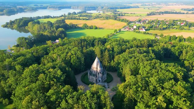 Discover the historic Schwarzenberg tomb surrounded by lush forests in Domanin, near Trebon. This serene location offers stunning views and rich history to explore.