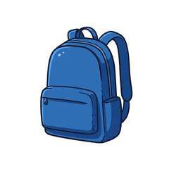 bleu school bag isolated on white background