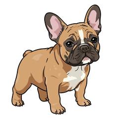 French Bulldog Illustration White Background