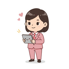 Illustration Cute Business Person White Background