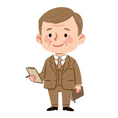 Illustration Cute Business Person White Background