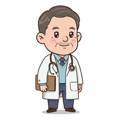 Fototapeta premium Illustration Cute Doctor Person White Background