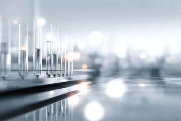 detailed technical passport design featuring ar blurred white text bars with laboratory tools on clean background