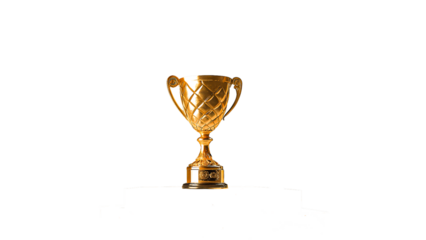 Golden Trophy Cup on Black Background – Elegant Award Symbol for Victory and Recognition