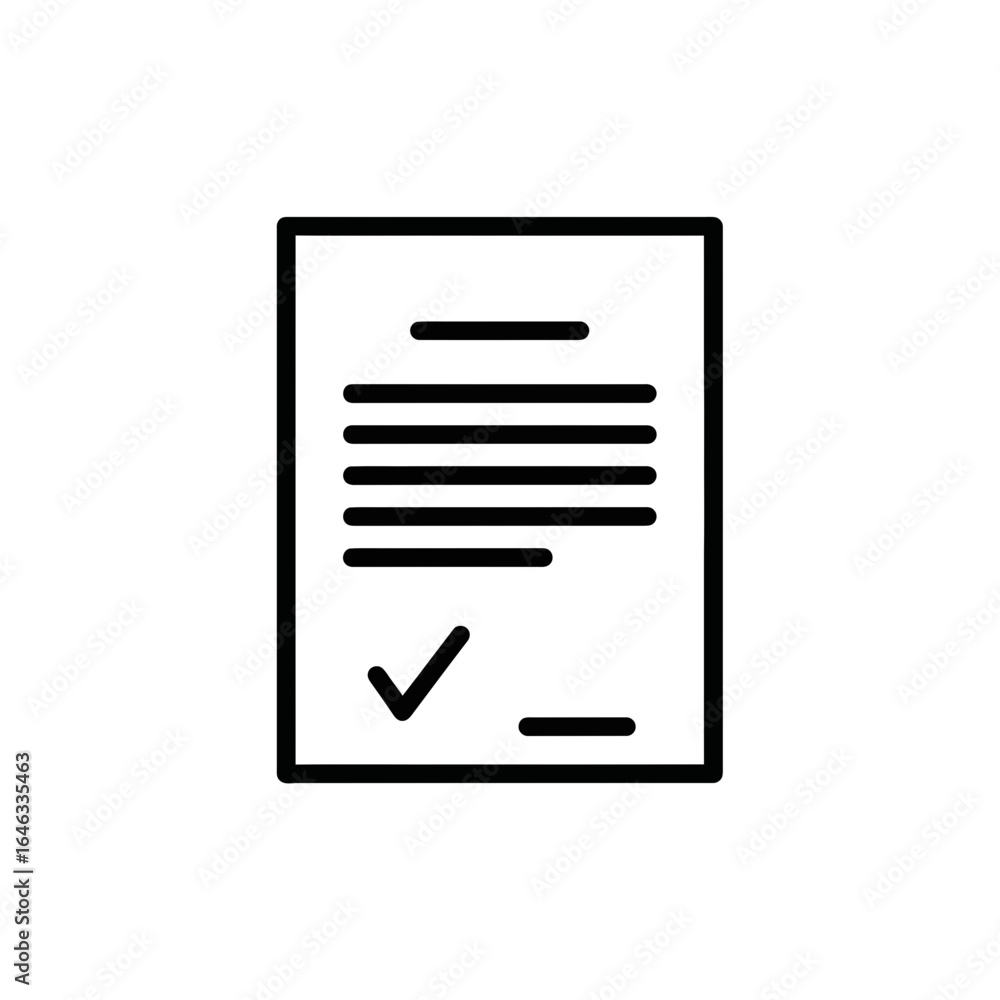Poster vector icon of a document with a checkmark