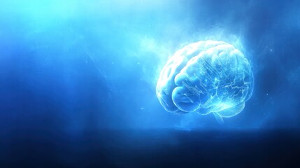 Glowing Human Brain Illustration Representing Neural Networks and Intelligence