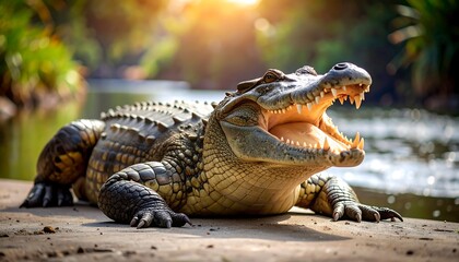 Obraz premium Crocodile in natural habitat