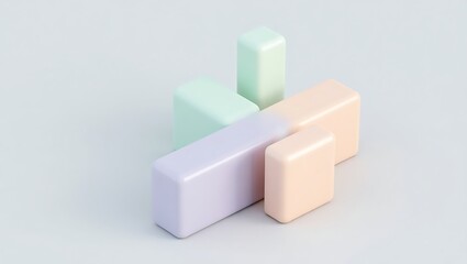 Obraz premium Abstract pastel geometric shapes intersecting with soft lighting