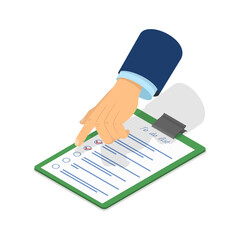 3D Isometric Flat Vector Set of Checklists, Todo List Collection. Item 1