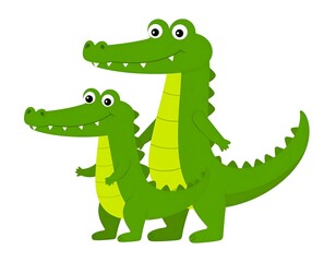 Two cartoon crocodiles