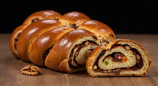 "Cozonac cu ciocolată și fistic"