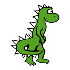 Fototapeta premium Stegosaurus Dinosaur Sad Tired Thinking Shy Unhappy Comic